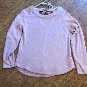 Cozy pink sweater open back